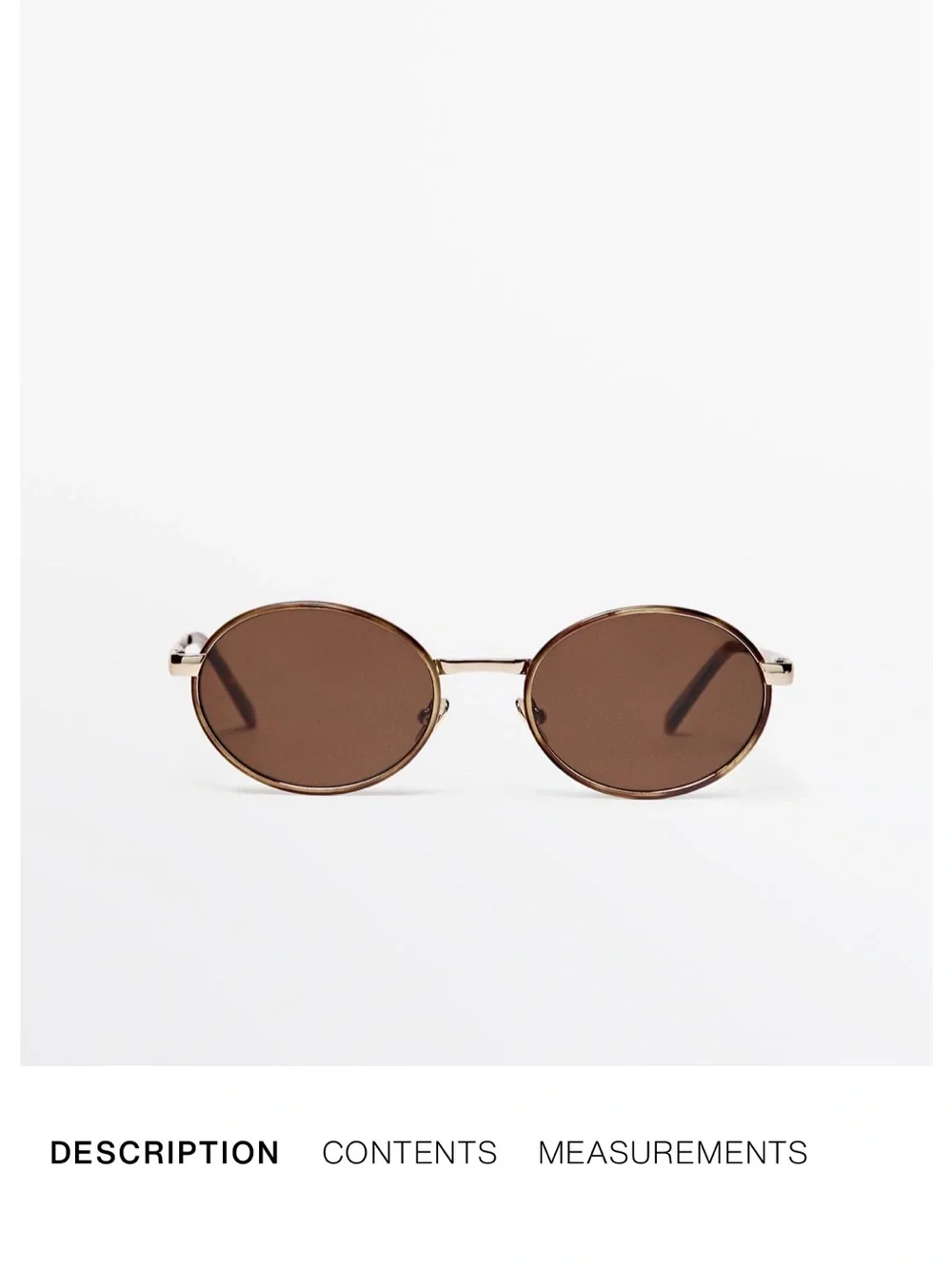Massimo Dutti Contrast Round Sunglasses NWT
